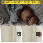 NICETOWN Room Darkening Bedroom Curtains 84 inches Long, Pinch Pleated Curtains Faux Linen Blend Light Blocking Noise Canceling Thermal Drapes for Living Room, Linen Beige, W52 x L84, 2 Panels