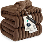 Bedsure GentleSoft Brown Fleece Blanket for Couch -Cozy Soft Blankets for Women, Cute Small Throws for Girls, 90x90 Inches