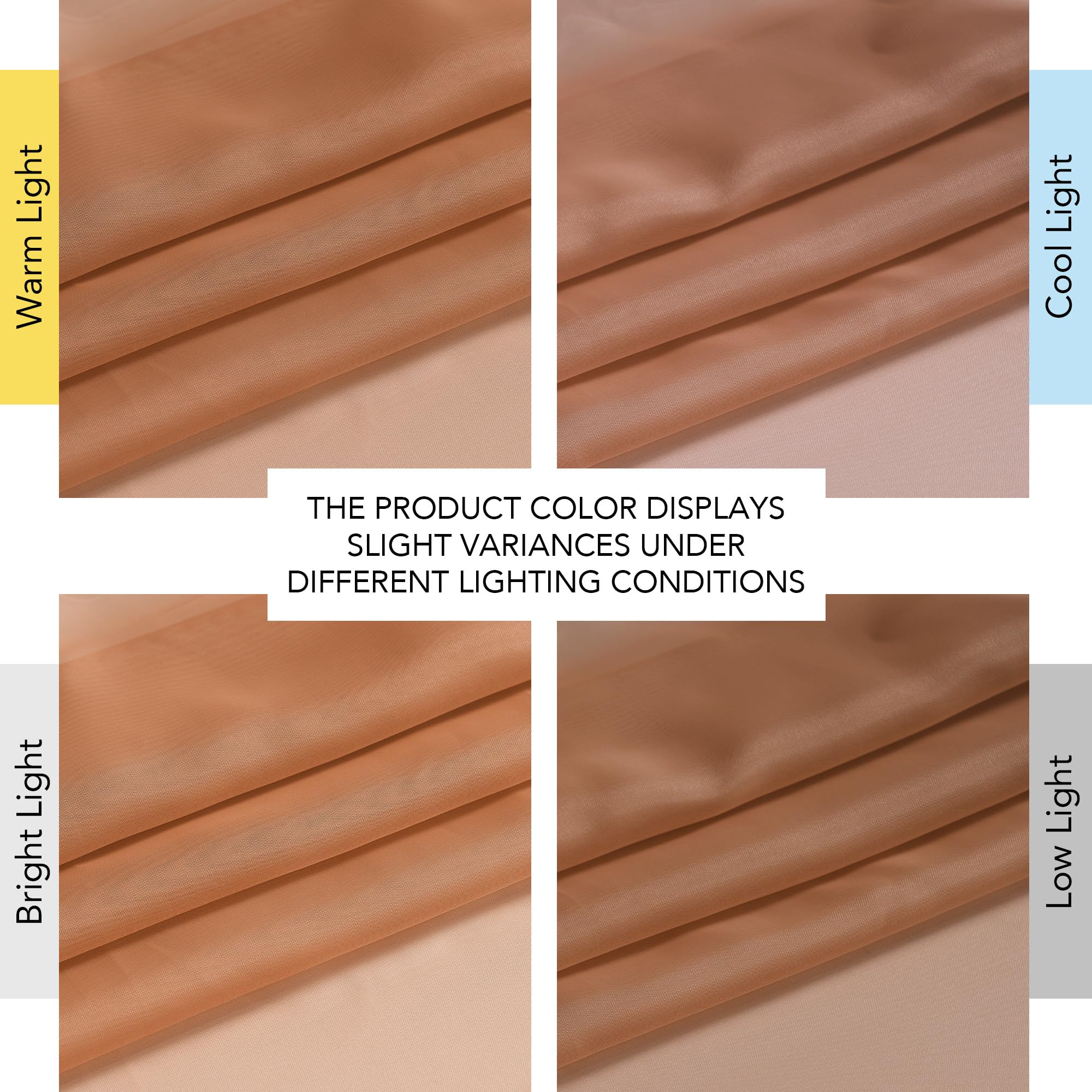 NICETOWN Terracotta Sheer Curtains, Grommet Voile Sheer Window Treatments Airy & Elegant with Light Filtering for Kids Room/Living Room, Set of 2, W54 x L84