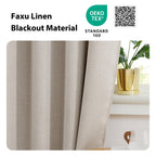 NICETOWN Linen Curtain Valances for Living Room 30 inch Length 2 Panels, Grommet Top Light Blocking Room Darkening Curtains Thermal Insulated Window Tiers for Barhtoom Window, Angora, W50 x L30