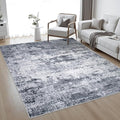 4x6 Area Rug Living Room Rug: Washable Modern Abstract Soft Thin Rug Indoor Floor No Slip Stain Resistant Carpet for Bedroom Dining Room Farmhouse Nursery Home Office - Grey