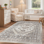 zesthome 3x5 Rug for Entryway,Washable Area Rug,Brown
