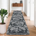 Tie-Dyed Dark Grey 2x8 Machine Washable Runner Rugs for Hallway Soft Fluffy Shaggy Bedside Rugs for Bedroom Living Room Indoor Floor Carpet for Kids Girls and Boys Nursery Rooms Home Decor Aesthetic