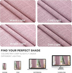 Joydeco Linen Blackout Curtains for Bedroom - 100% Light Blocking 1 Panels, Pink Drapes 100" W x 120" L, Thermal Insulated Room Darkening Curtains for Living Room, Rod Pocket & Back Tabs
