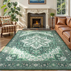Rugflix 9x12 Area Rugs for Living Room, Washable Beige Grey Large Rug