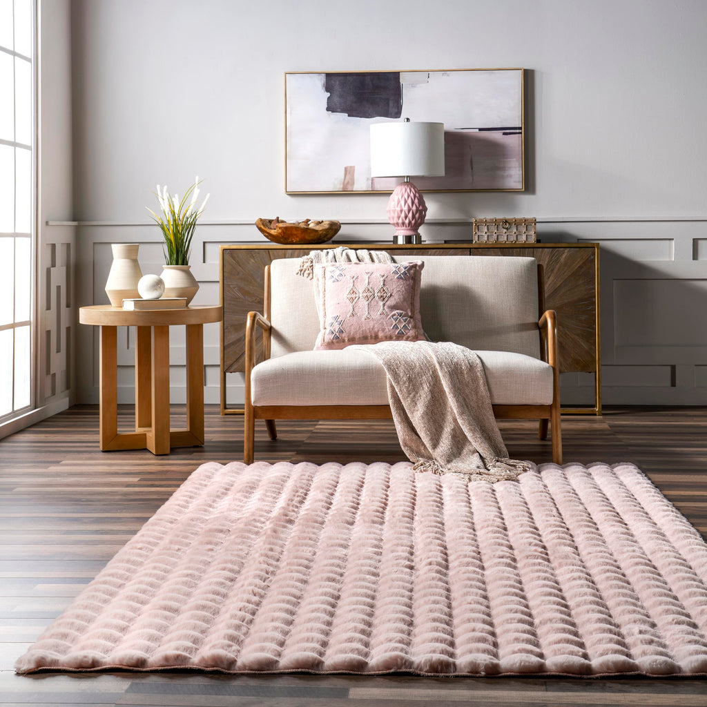nuLOOM Jeni Blush Checkered Washable Area Rug, 5' x 8'