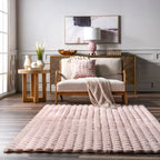nuLOOM Jeni Blush Checkered Washable Area Rug, 5' x 8'