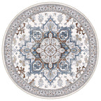 OPPODREAM Soft Area Rugs 6', Persian-Inspired Washable Rug, Cream White & Blue