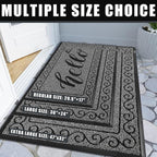 Yimobra Welcome Mats for Front Door 29.5x17, Heavy Duty Waterproof Outdoor Door Mat Outside Entrance, Non-Slip Low Profile Indoor Entryway Mat for Garage Patio, Black Gray