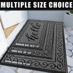 Yimobra Welcome Mats for Front Door 29.5x17, Heavy Duty Waterproof Outdoor Door Mat Outside Entrance, Non-Slip Low Profile Indoor Entryway Mat for Garage Patio, Black Gray