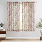 jinchan Vintage Floral Linen Curtains 63 Long for Living Room 2 Panels