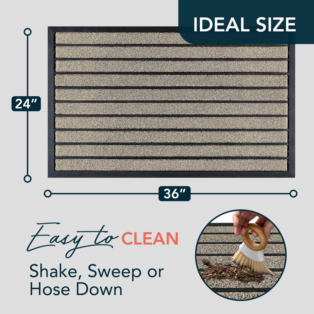 ubdyo Extra Durable Door Mat Outside Entrance (36" x 24", Bright Beige)