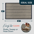 ubdyo Extra Durable Door Mat Outside Entrance (36" x 24", Bright Beige)