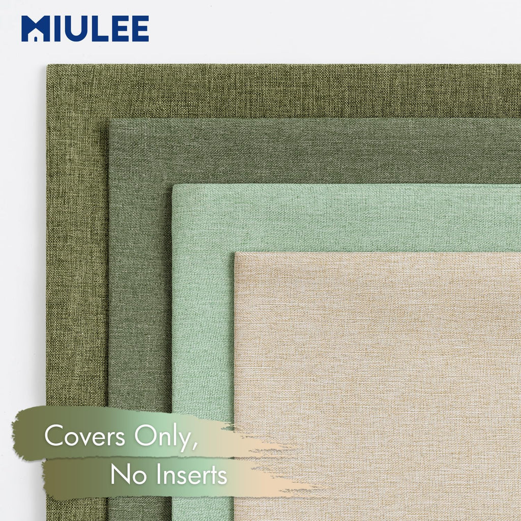 MIULEE Pack of 4 Decorative Outdoor Throw Pillow Covers Linen Waterproof Pillow Covers Summer Farmhouse Cushion Cases for Patio Garden Tent Balcony Couch Sofa 18x18 Inch Light Green