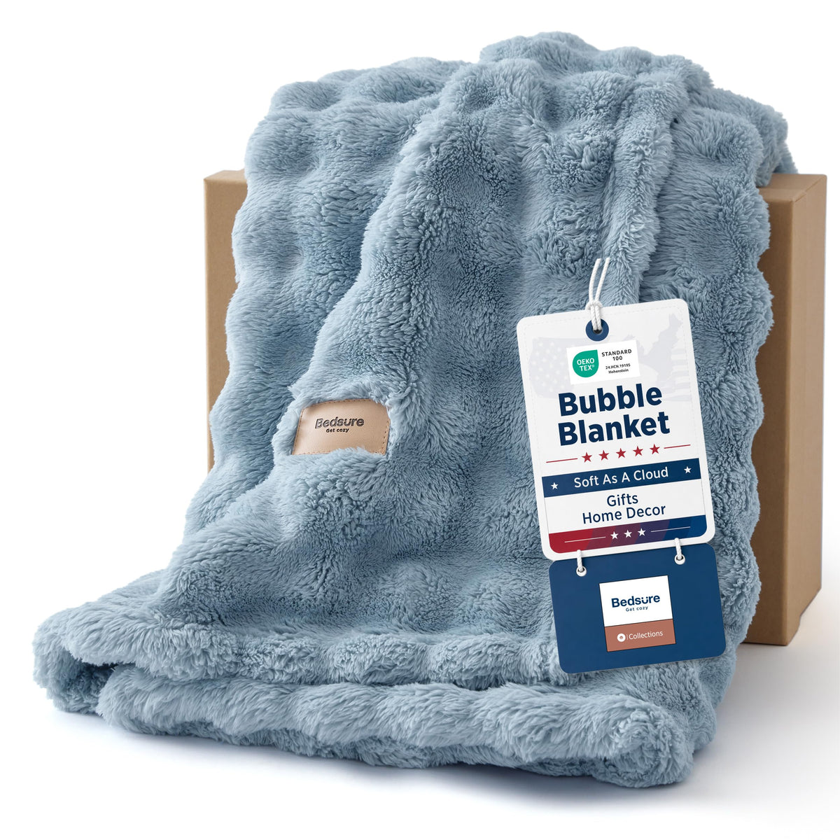 Bedsure Cloud Bubble Fleece Twin Blanket for Bed, Pink, 60"×80"