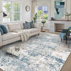 PureCozy Blue Area Rug 8x10 Modern Abstract