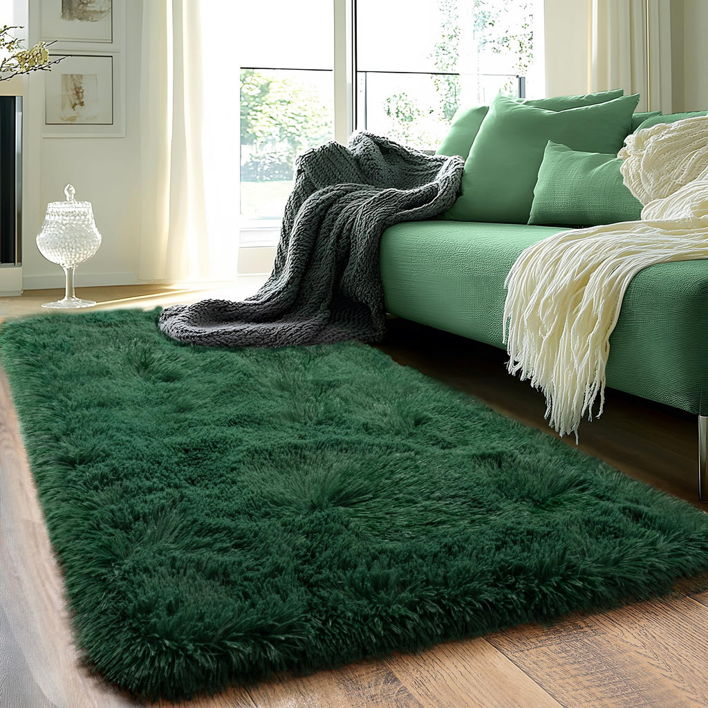 Quntue Runner Rugs for Bedroom 2x6 Rug Runners for Hallways Non Slip Soft Shag Bedside Rug, Fluffy Area Rug Throw Rugs for Living Room, Floor Carpet Runner for Nursery Kids Dorm, Rainbow Purple