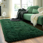 Quntue Runner Rugs for Bedroom 2x6 Rug Runners for Hallways Non Slip Soft Shag Bedside Rug, Fluffy Area Rug Throw Rugs for Living Room, Floor Carpet Runner for Nursery Kids Dorm, Rainbow Purple