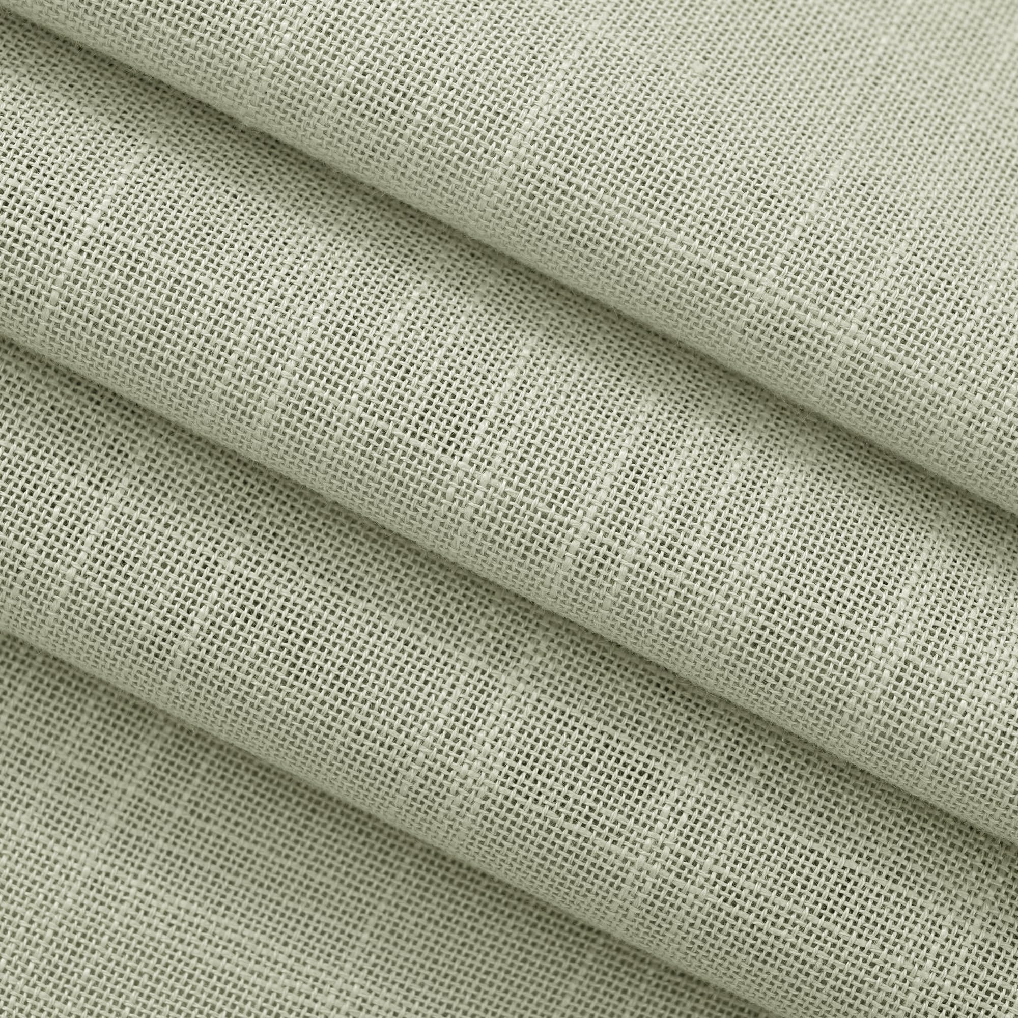 Linen Blend Sage Green Curtains 63 inch Length 2 Panels for Bedroom Back Tab Light Filtering Semi Sheer Drapes Linen Cotton Textured Light Green Airy Modern Farmhouse Living Room Sage Aesthetic Decor