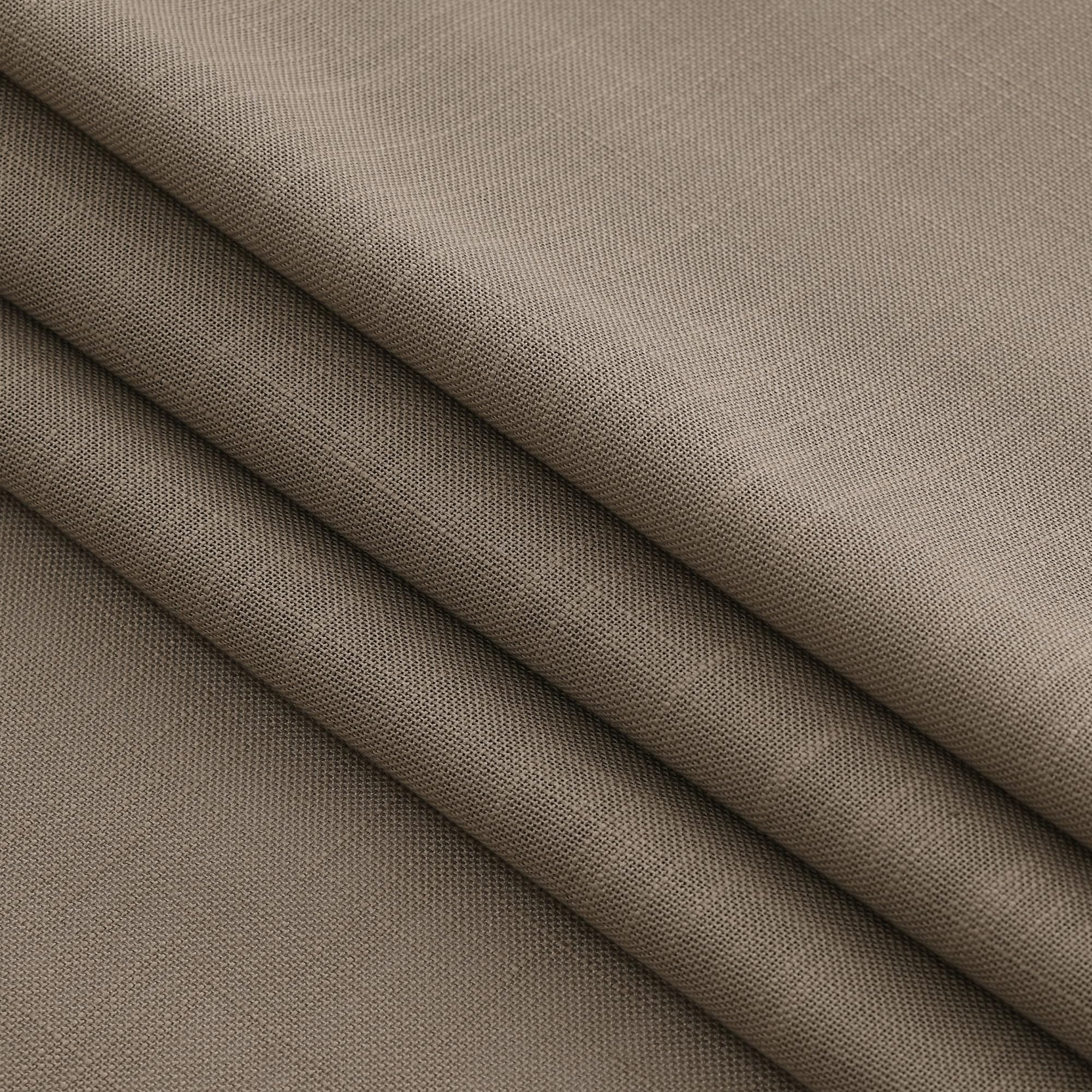 Dark Taupe Linen Curtains 84 Inches Long for Bedroom Back Tab Light Filtering Privacy Semi Sheer Curtains Modern Farmhouse Decor Dark Taupe Cotton Textured Curtain for Living Room 2 Panels 52x84