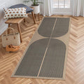 Lahome Modern Rainbow Easy Jute Outdoor Runner Rug, 2x6 Runners for Hallways Washable Laundry Room Rug, Farmhouse Non Slip Indoor Outdoor Carpet for Kitchen Floor Entryway