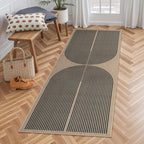 Lahome Modern Rainbow Easy Jute Outdoor Runner Rug, 2x6 Runners for Hallways Washable Laundry Room Rug, Farmhouse Non Slip Indoor Outdoor Carpet for Kitchen Floor Entryway
