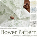 jinchan Floral Curtains 90 Inch Length Sage Green Flower Linen Farmhouse Curtain for Living Room French Country Vintage Curtain Rod Pocket Curtains Set 2 Panels Floral Printed