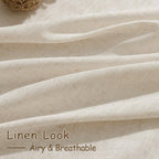 Nanspring Cream Beige Linen Curtains 84 Inches Long for Living Room Light Filtering Semi Sheer Curtain Back Tab Modern Farmhouse Decor Elegant Luxury Coastal Drapes for Bedroom Office 52x84,2 Panels