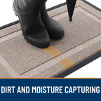 OLANLY Front Door Mat Outside 47x17, All-Season Heavy-Duty Rubber Doormat