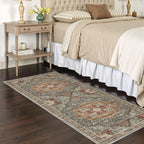 Restydon Runner Rug 2x6, Non Slip Washable Rugs for Hallways,Grey/Brown/Tan