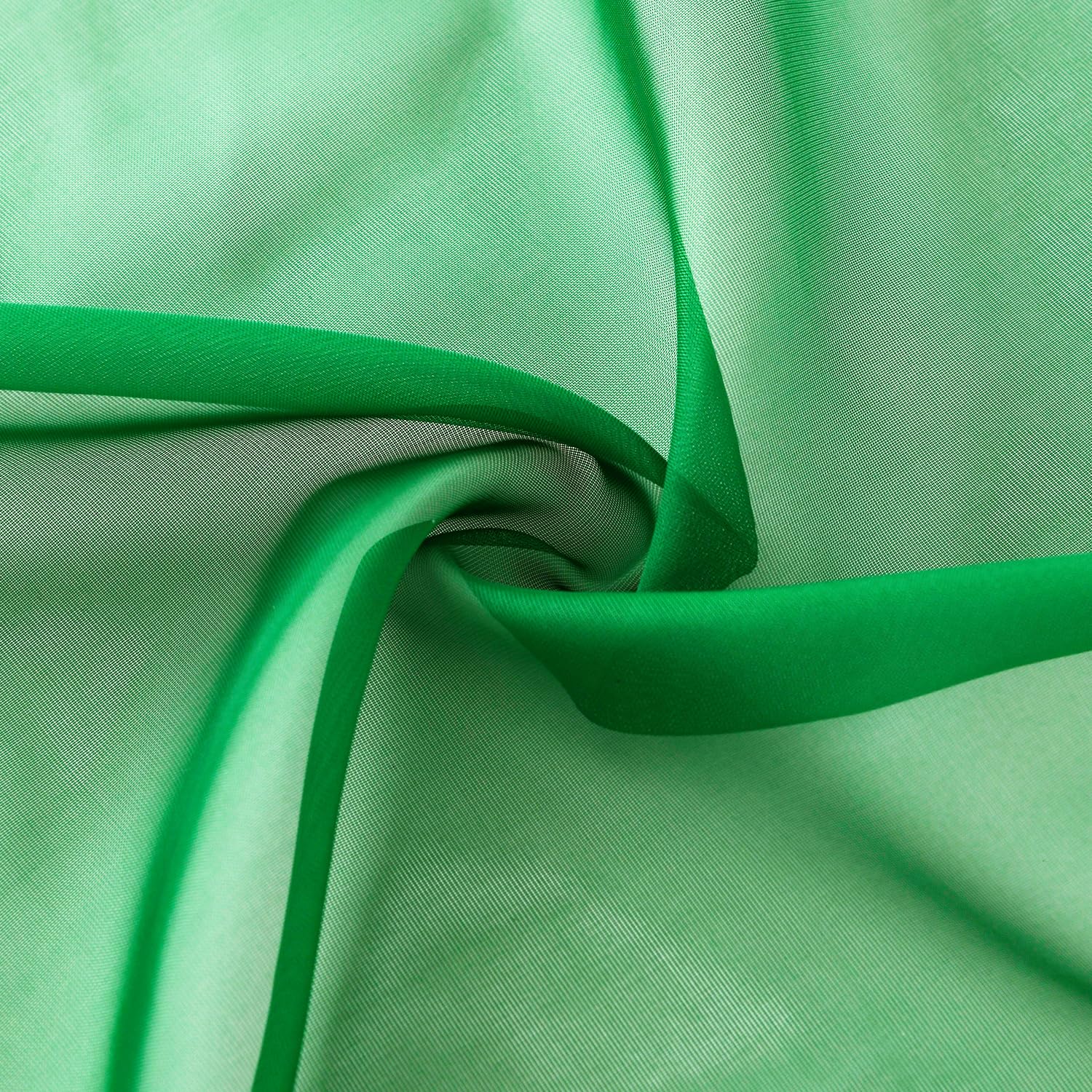 SpaceDresser Sheer Voile Window Treatment Rod Pocket Curtain Panels for Kitchen Bedroom Living Room Drapes Sunlight Filtering Privacy Semi Home Decor Assorted Colors Sizes (Green, 52 W x 84 L)