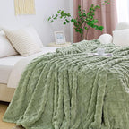 Aganear Fleece Throw Blanket for Couch Sofa 60"x80" Sage Green