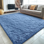 OLANLY 5x8 Machine Washable Large Area Rugs for Living Room, Bedroom, Soft Fluffy Shaggy Bedside Rug, Indoor Floor Carpet for Kids Girls and Boys, Dorms, Nursery, Home Decor Aesthetic, Blue