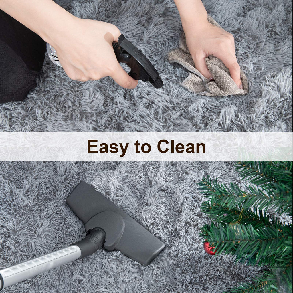 TWINNIS Super Soft Shaggy Rugs Fluffy Carpets, 4x5.9 Feet, Indoor Modern Plush Area Rugs for Living Room Bedroom Kids Room Nursery Home Decor, Upgrade Anti-Skid Rectangular Fuzzy Rug, Grey