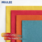 MIULEE Pack of 4 Decorative Outdoor Throw Pillow Covers Linen Waterproof Pillow Covers Farmhouse Cushion Cases for Patio Garden Tent Balcony Couch Sofa 16x16 inch Red/Turquoise