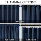 Denim Blue Linen Curtains 108 Inches Long for Living Room 2 Panels Set Extra Long Back Tab Curtain Semi Sheer Light Filtering Denim Blue Drapes Floor to Ceiling Curtains for Large Windows 52x108
