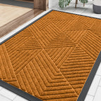 Smiry Front Door Mat Outside Entrance, Low Profile Rubber Doormat, 35x23