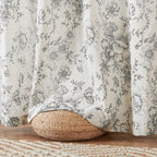 jinchan Vintage Floral Linen Curtains 54 Long for Living Room 2 Panels