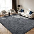 Shag Area Rugs for Bedroom Living Room,5X8 Ultra Soft Fluffy Area Rugs for Dorm,Indoor Carpet Plush Rugs for Home Decor,Dark Grey