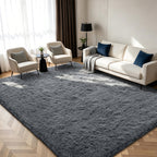 Shag Area Rugs for Bedroom Living Room,5X8 Ultra Soft Fluffy Area Rugs for Dorm,Indoor Carpet Plush Rugs for Home Decor,Dark Grey
