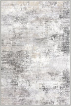 IOHOUZE Abstract Area Rugs 5x7 Ft Washable Rugs for Living Room, Non Slip Dining Room Rug, Printed Faux Wool Rugs for Bedroom, Floor Carpet for Kitchen Nursery Playroom, Grey Beige