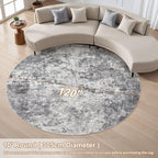 UERMEI 10ft Round Area Rug Living Room Rugs - 10x10 Washable Large Neutral Modern Abstract Soft Thin Rug Indoor Floor No Slip Rug Carpet for Bedroom Under Dining Table Home Office Decor - Grey