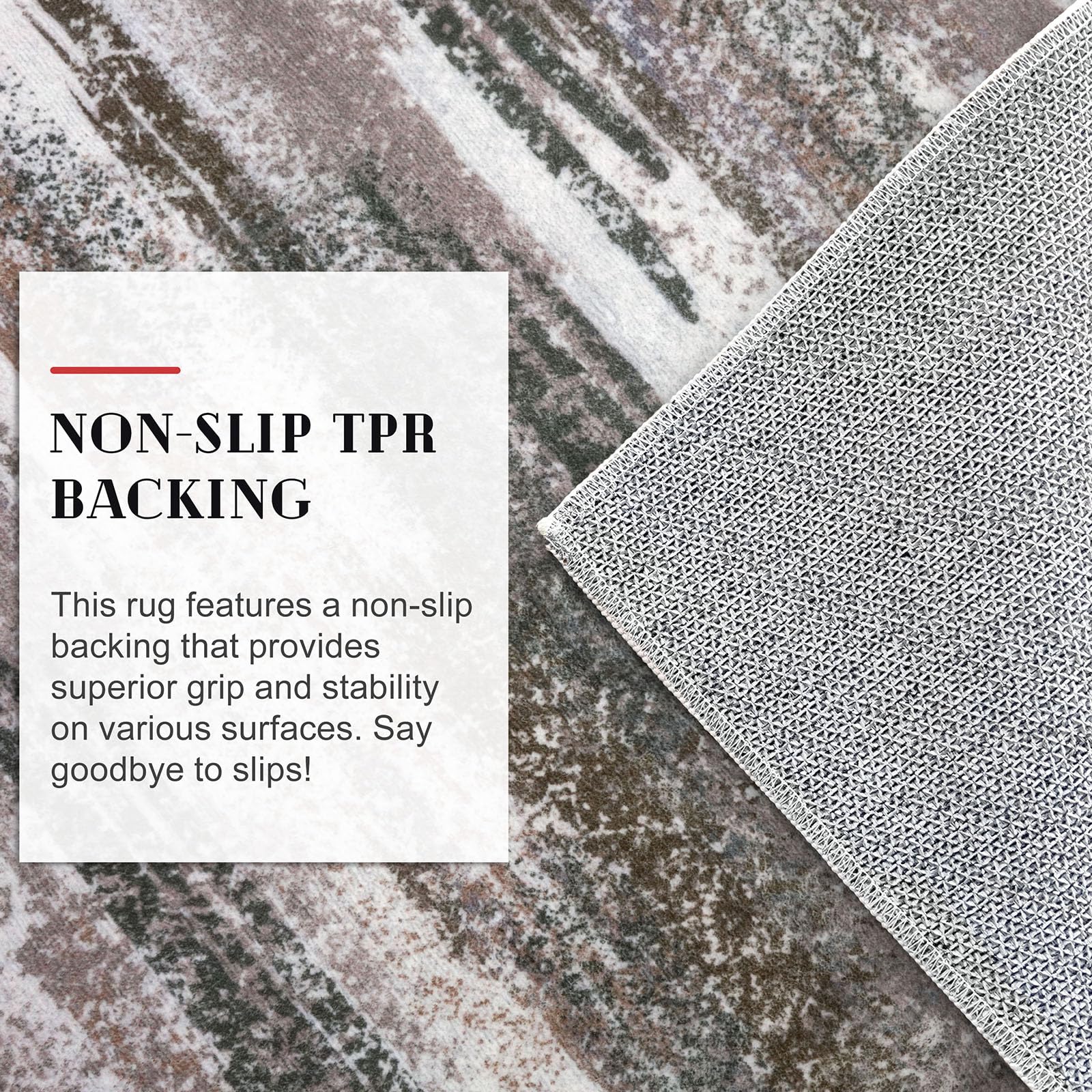 Lansny Modern Abstract Runner Rug 2.6x12, Dark Light Brown White Washable Long Kitchen Runner Non-Slip Soft Hallway Rug Runner Thin Print Faux Wool Carpet for Entryway Bedroom Laundry Room Indoor