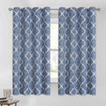 Beauoop Moroccan 100% Blackout Curtains Bedroom Blue 50x63 2 Panels