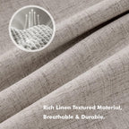 MIULEE 100% Blackout Linen Curtains for Bedroom 42 x 84 Inch Greige 2 Panel