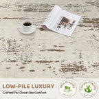 UERMEI 10x14 Washable Area Rug - Neutral Modern Abstract Living Room Rugs, Non-Slip Soft Large Indoor Floor Carpet for Bedroom Home Office & Under Dining Table Decor, Brown/Grey/Beige