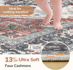OPPODREAM Soft Area Rugs 5x7, 5x7 Washable Rug with Non Slip Backing, 5 x 7 Faux Cashmere Low-Pile Carpet, Black & Red