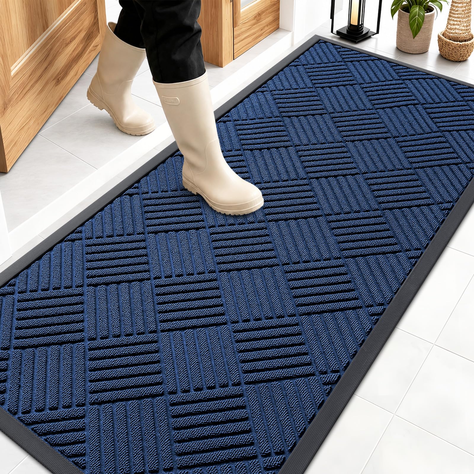 OLANLY Front Door Mat Outside Entrance 59x23, Waterproof Heavy-Duty Doormat