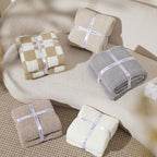 Bedsure GentleSoft Checkered Twin Blanket for Couch, Super Soft Cozy & Warm Knit Throw Blanket, Lightweight & Fluffy Plaid Blankets for Bedding, Sofa, Gifts for Women Men, Beige, 60x80 Inches