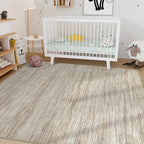 Nakagishi 10x14 Area Rugs Living Room: Washable Large Vintage Rug Neutral Non-Slip Soft Stain Resistant Indoor Carpet for Bedroom Nursery Dining Room Office Playroom - Brown-01